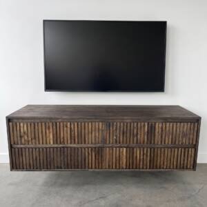 Massief eiken tv meubel ribbelfront softclose lades