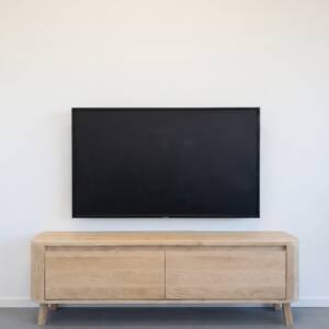 Massief eiken curved tv meubel op pootjes