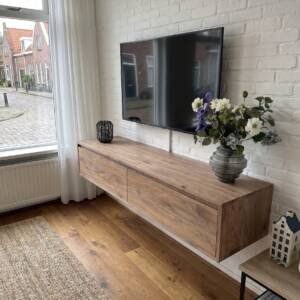 Massief Eiken Tv meubel 2 softclose lades | Amsterdam