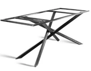 Stalen mikado/twist onderstel zwart gepoedercoat 170x75x72cm koker 5x3cm