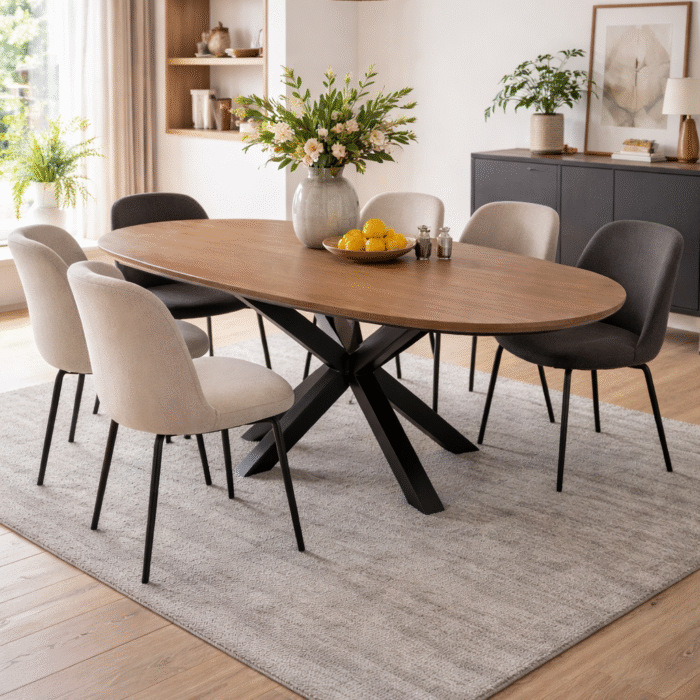 Notenhouten ettafel