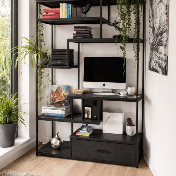 Stalen kast met houten inleg 1 softclose lade
